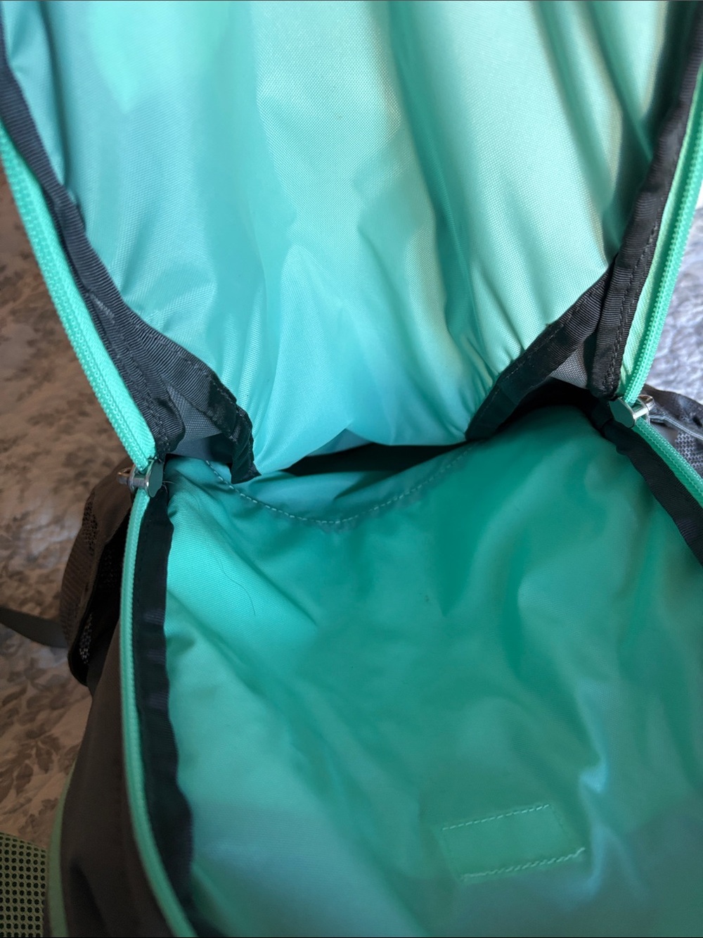 The North Face Gray Backpack with Mint Accents - Picture 3 of 13